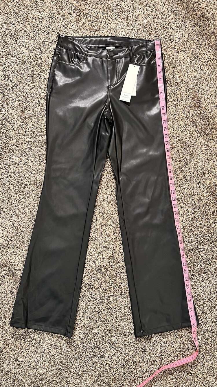 No Boundaries Faux Leather Pants Black Size 4 Straight Leg NWT